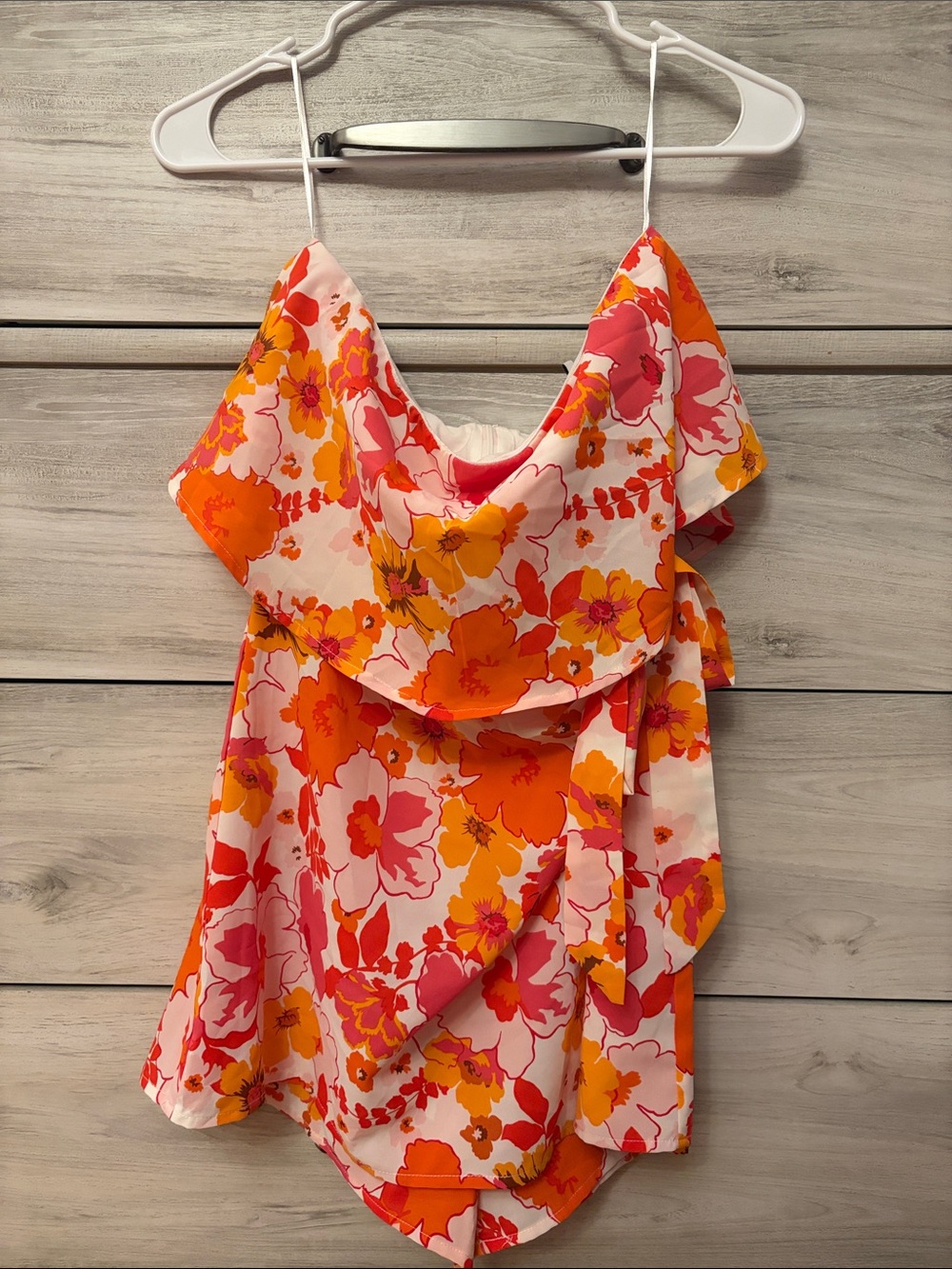Floral Orange/Pink Romper